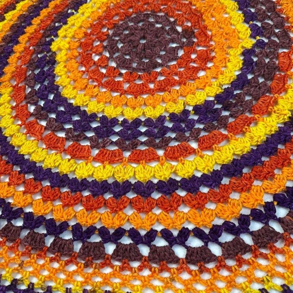 Handmade crochet mandala blanket